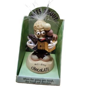 Nuts About Work Bobblehead – “Tough Eat Chocolate” Figurine, Desk Decor